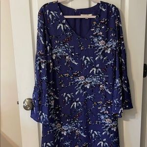 Loft floral v neck dress